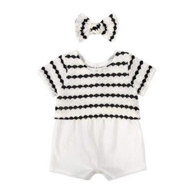 Baby Essentials Baby Girls 2-pc. Short Sleeve Romper