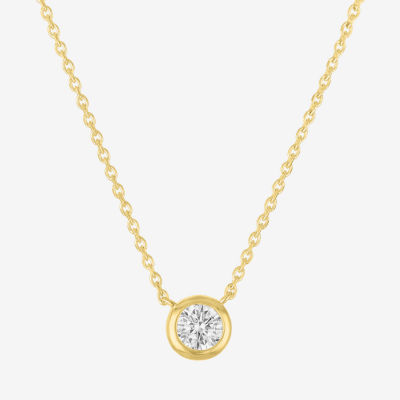 Diamond Addiction (G-H / I1-I2) Womens 1/3 CT. T.W. Lab Grown White Diamond 10K Gold Round 18 Inch Pendant Necklace