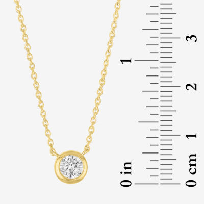 Diamond Addiction (G-H / I1-I2) Womens 1/3 CT. T.W. Lab Grown White Diamond 10K Gold Round 18 Inch Pendant Necklace