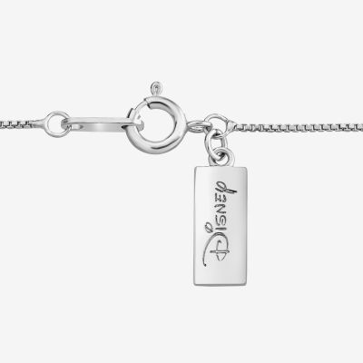 Enchanted Disney Fine Jewelry Womens Diamond Accent Genuine Blue Topaz 14K Rose Gold Over Silver Sterling Silver 18 Inch Pendant Necklace