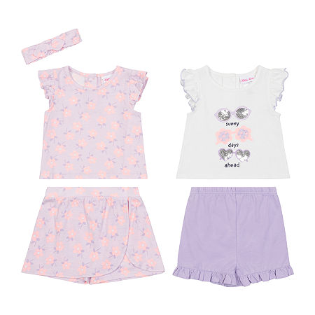 Little Lass Toddler Girls 5-pc. Short Set, 4t, Purple