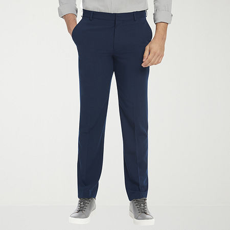 Van Heusen Ultra Flex Mens Classic Fit Flat Front Pant, 38 29, Blue