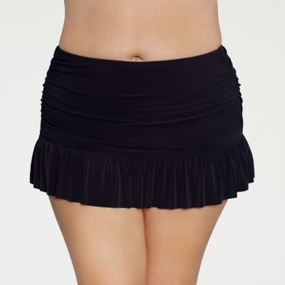 Liz Claiborne Womens Comfort Waistband Swim Skirt