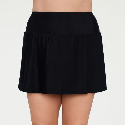 Liz Claiborne Womens Comfort Waistband Swim Skirt