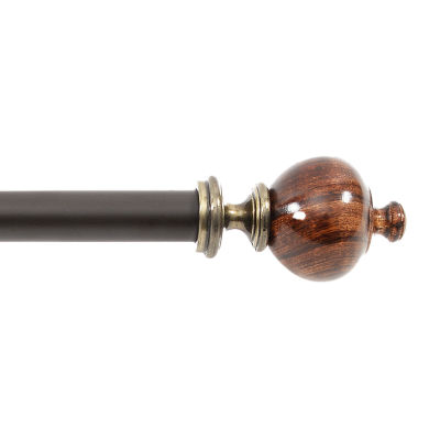 Deco Window Wood Trophy 1 IN Adjustable Curtain Rod