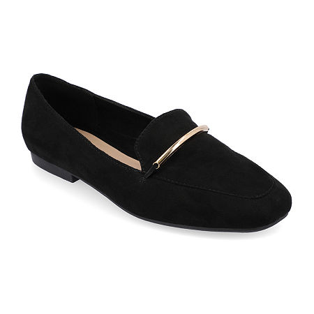 Journee Collection Wrenn Womens Moc Closed Toe Loafers, 12 Wide, Black