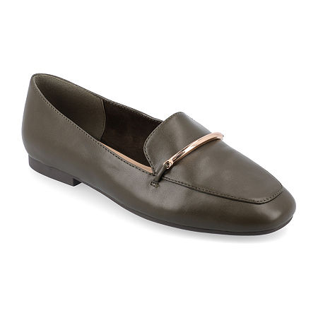 Journee Collection Wrenn Womens Moc Closed Toe Loafers, 10 Medium, Green