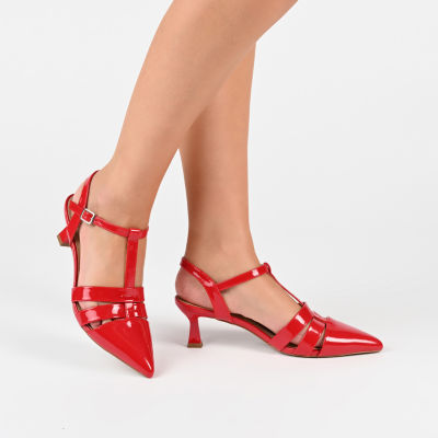 Journee Collection Womens Jazlynn Pointed Closed Toe Kitten Heel Pumps