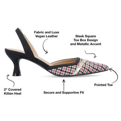 Journee Collection Womens Nellia Pointed Closed Toe Kitten Heel Pumps