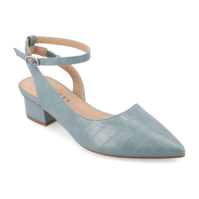 Journee Collection Keefa-Wd Womens Pointed Closed Toe Block Heel Pumps