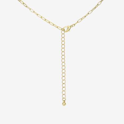 Bijoux Bar Delicates Gold Tone Womens Alloy Heart Paperclip 18 Inch Pendant Necklace