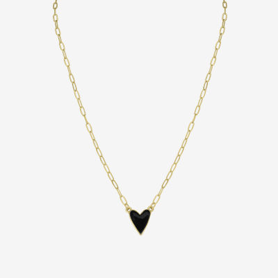 Bijoux Bar Delicates Gold Tone 18 Inch Cable Heart Pendant Necklace