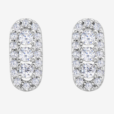 CT. T.W. Mined White Diamond 10K White Gold 9.2mm Stud Earrings