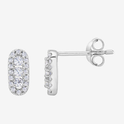 1/4 CT. T.W. Natural White Diamond 10K White Gold 9.2mm Stud Earrings