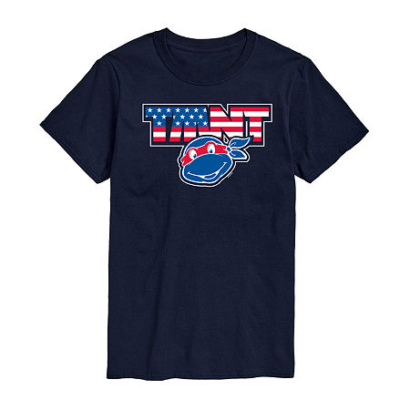 Mens Short Sleeve Teenage Mutant Ninja Turtles Graphic T-Shirt, Small, Blue