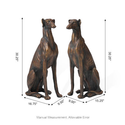 Glitzhome Set Of 2 - 30.25" MGO Dog Statue Figurine
