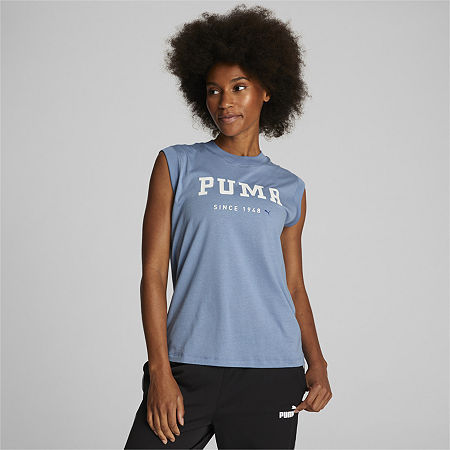 PUMA Womens Crew Neck Sleeveless Tank Top, X-small, Blue