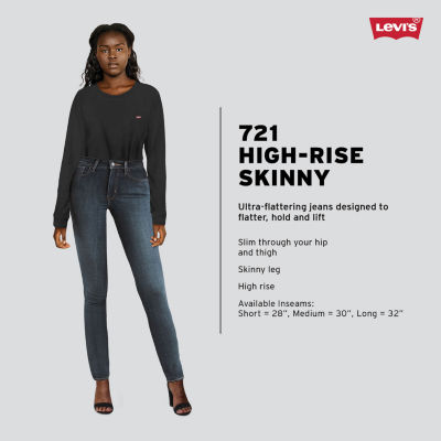 Levi's - Misses Short Stretch Fabric Womens High Rise 721 Slim Fit Skinny Fit Jean