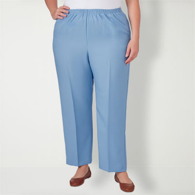 Alfred Dunner Plus Classics Womens Mid Rise Straight Pull-On Pants