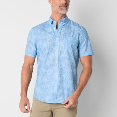 St. John's Bay Breathable Performance Mens Classic Fit Short Sleeve Button-Down Shirt