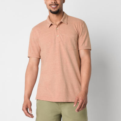 mutual weave Pique Mens Regular Fit Short Sleeve Pocket Polo Shirt