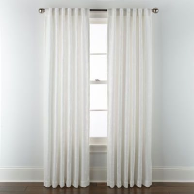 Linden Street Gwen Basketweave Leaf Light-Filtering Rod Pocket Back Tab Single Curtain Panel