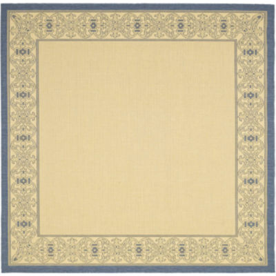 Courtyard Tribal Indoor/Outdoor Square RugsJCPenney, Color Natural / Blue