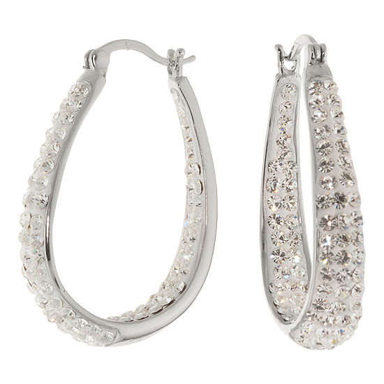Sterling Silver Crystal Inside-Out Hoop Earrings