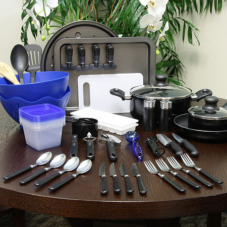 Gibson Total Kitchen 59 Piece Combo Set, One Size, Black