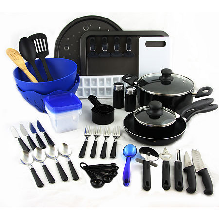 Gibson Total Kitchen 59 Piece Combo Set, One Size, Black