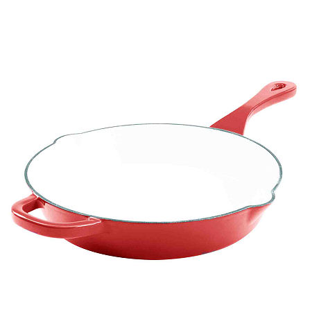 Crock Pot Artisan Enameled 8 Round Cast Iron Skillet, One Size, Red