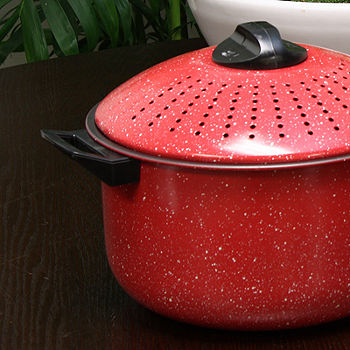 Pasta Pot with Strainer Lid- 5-Quart- Red