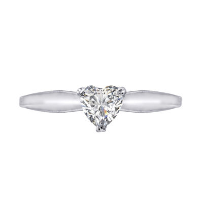 DiamonArt® Womens 3/8 CT. T.W. White Cubic Zirconia Sterling Silver Heart Promise Ring
