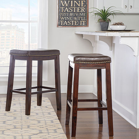 Lakeland Upholstered Backless Barstool, One Size, Brown