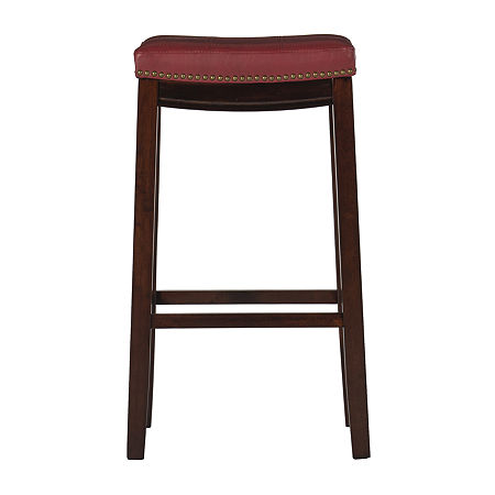 Lakeland Upholstered Backless Barstool, One Size, Red