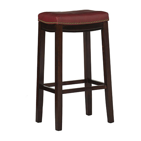 Lakeland Upholstered Backless Barstool, One Size, Red