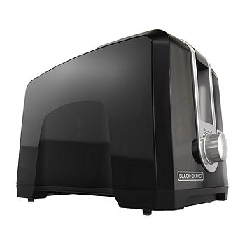 BLACK+DECKER 2-Slice Extra Wide Slot Toaster, Black, Silver, TR1278B 