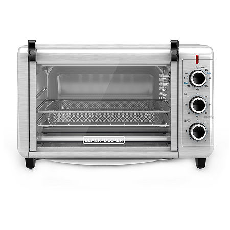 Black+Decker 6-Slice Crisp 'N Bake Air Fryer Toaster Oven, One Size, Silver