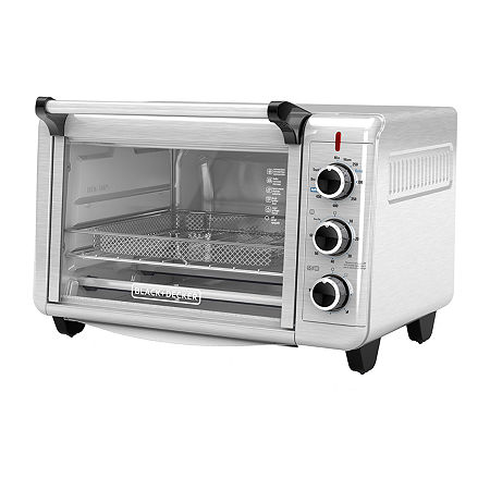 Black+Decker 6-Slice Crisp 'N Bake Air Fryer Toaster Oven, One Size, Silver