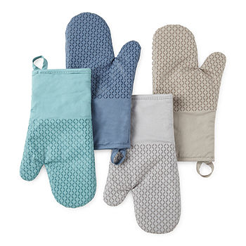 Cooks Oven Mitt | Blue | One Size | Kitchen Towels + Accessories Oven Mitts | Easy Care | Back to College | Dorm Essentials