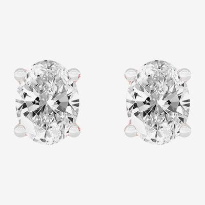 (H-I / SI1-SI2) 1/2 CT. T.W. Lab Grown White Diamond 14K Gold 4.6mm Oval Stud Earrings