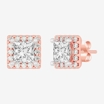 (H-I / SI1-SI2) 3 1/2 CT. T.W Lab Grown White Diamond 14K Gold 6.4mm Stud Earrings