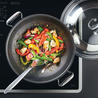 Circulon Steelshield Stainless Steel 14" Wok with Lid