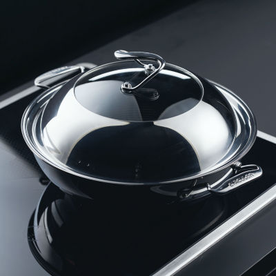 Circulon Steelshield Stainless Steel 14" Wok with Lid