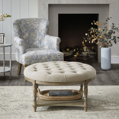 Martha Stewart Cedric Tufted Upholstered Ottoman