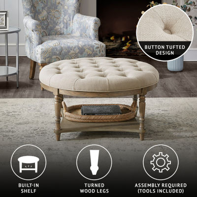 Martha Stewart Cedric Tufted Upholstered Ottoman