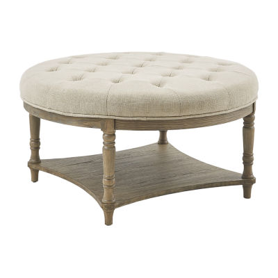 Martha Stewart Cedric Tufted Upholstered Ottoman