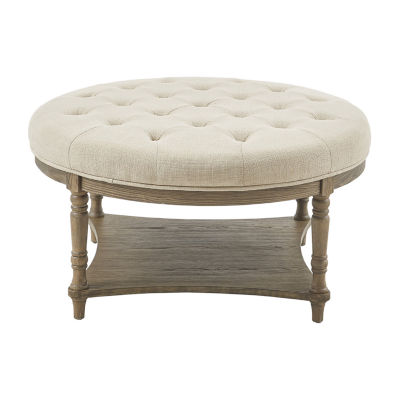 Martha Stewart Cedric Tufted Upholstered Ottoman