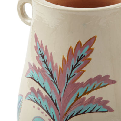 Distant Lands 10" Handpainted With Handles Vase