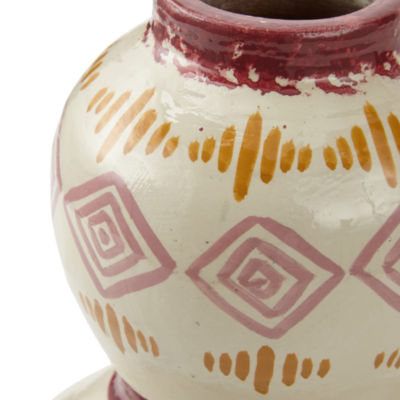 Distant Lands 10" Handpainted 2-Tier Vase